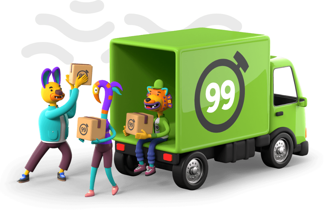 Ilustración de los beneficios y ventajas competitivas del servicio Freight99 de logística y transporte de carga